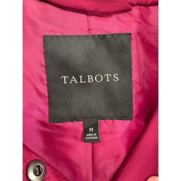 Talbots Womans M Diamond Quilted Raspberry Pink Jacket with Pockets Snap Down - Picture 5 of 9